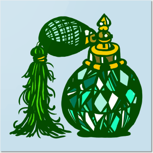 Art Deco Illustrative Perfume Bottle Posters and Art